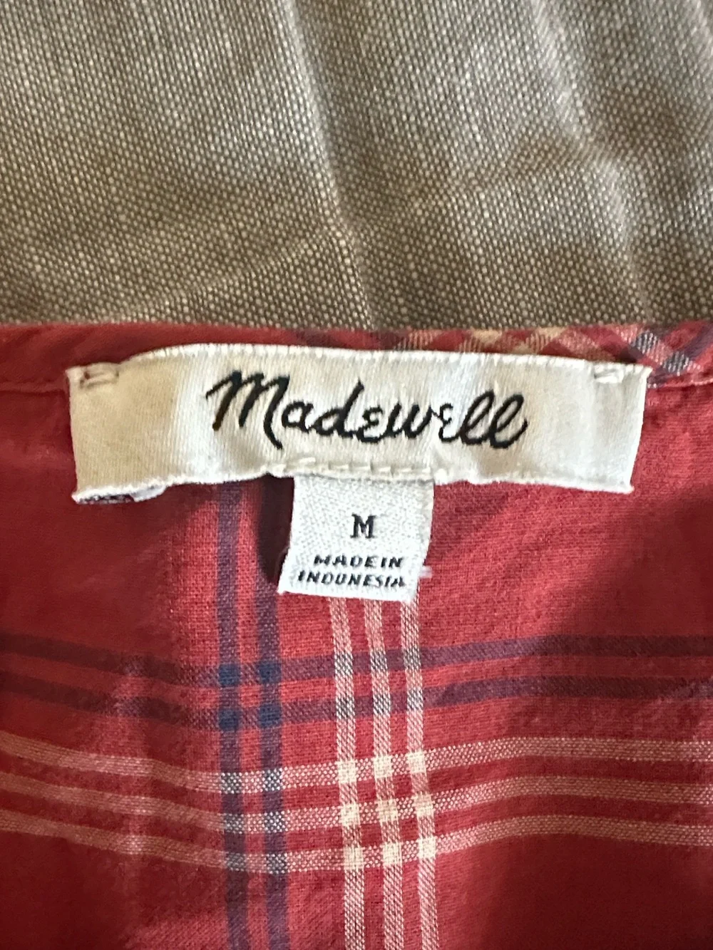 Madewell Prose Shirt in plaid Size M